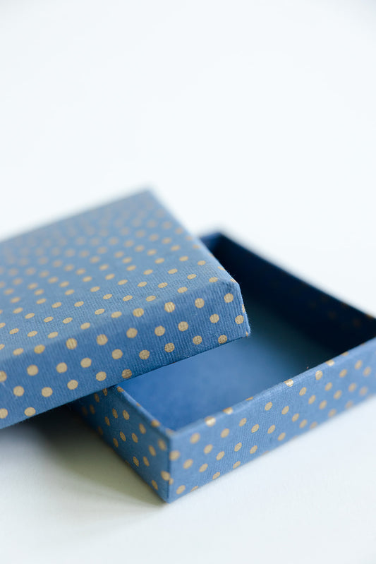 Navy Gold Dots Favour Box