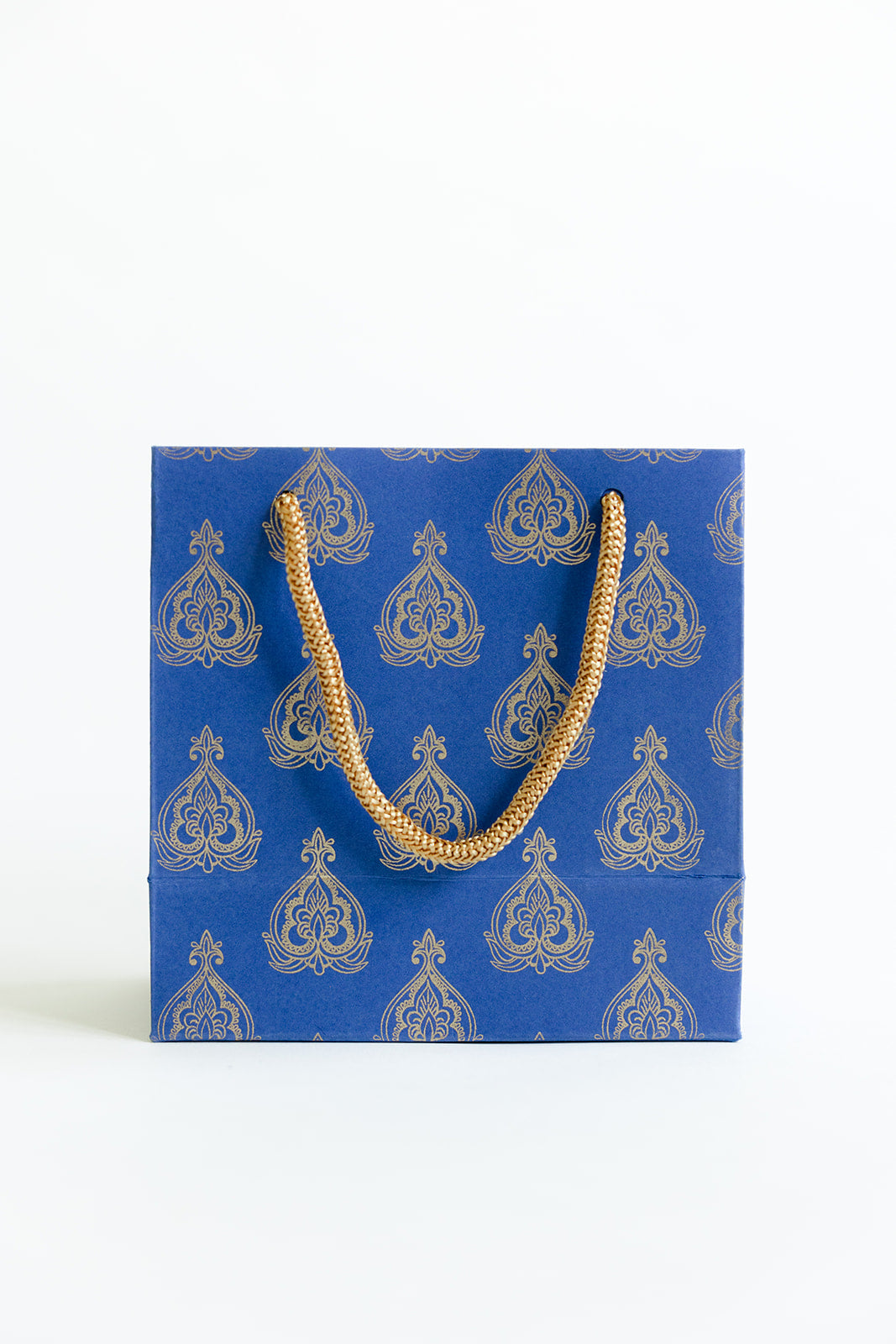 Mini Gift Bag Navy Mughal Leaf