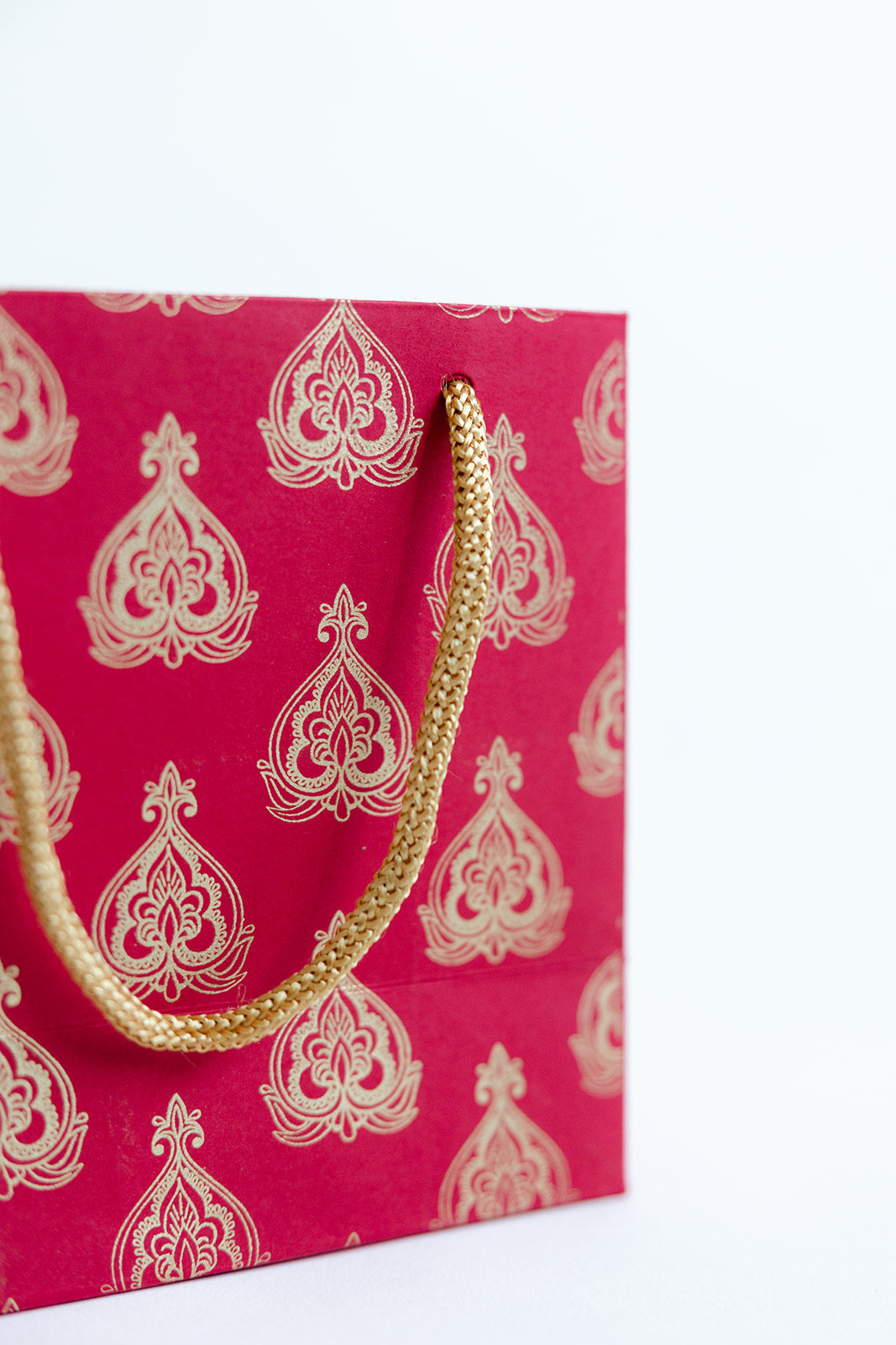 Mini Gift Bag Red Mughal Leaf