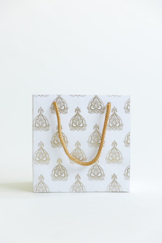 Mini Gift Bag Ivory Mughal Leaf