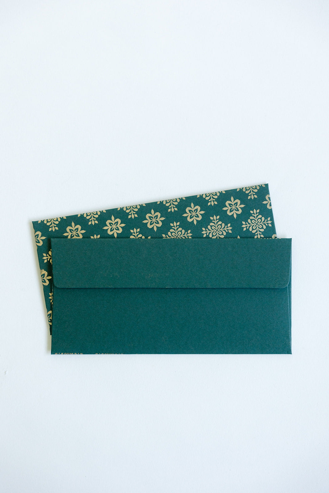 5 Green and Gold Minakari Money Gift Envelopes