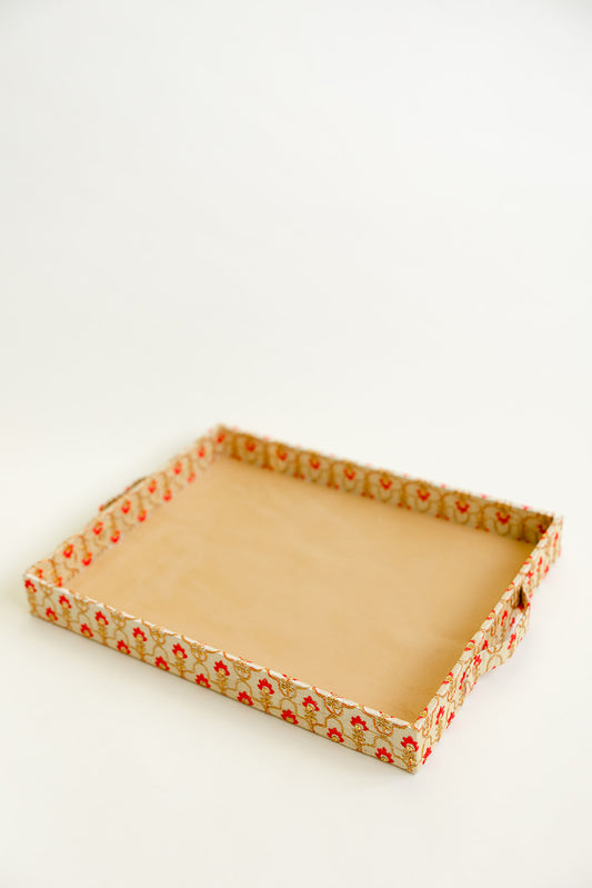 Brocade Bloom Red Small Gift Tray