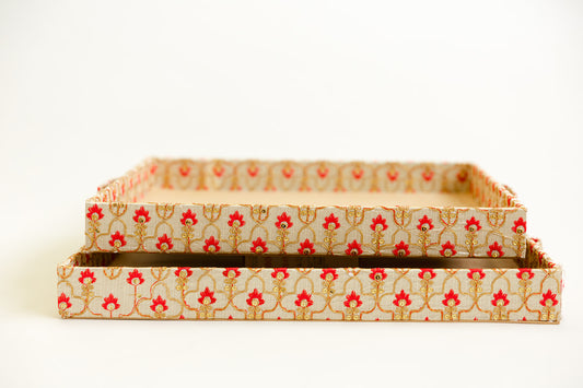 Brocade Bloom Red Large Gift Tray