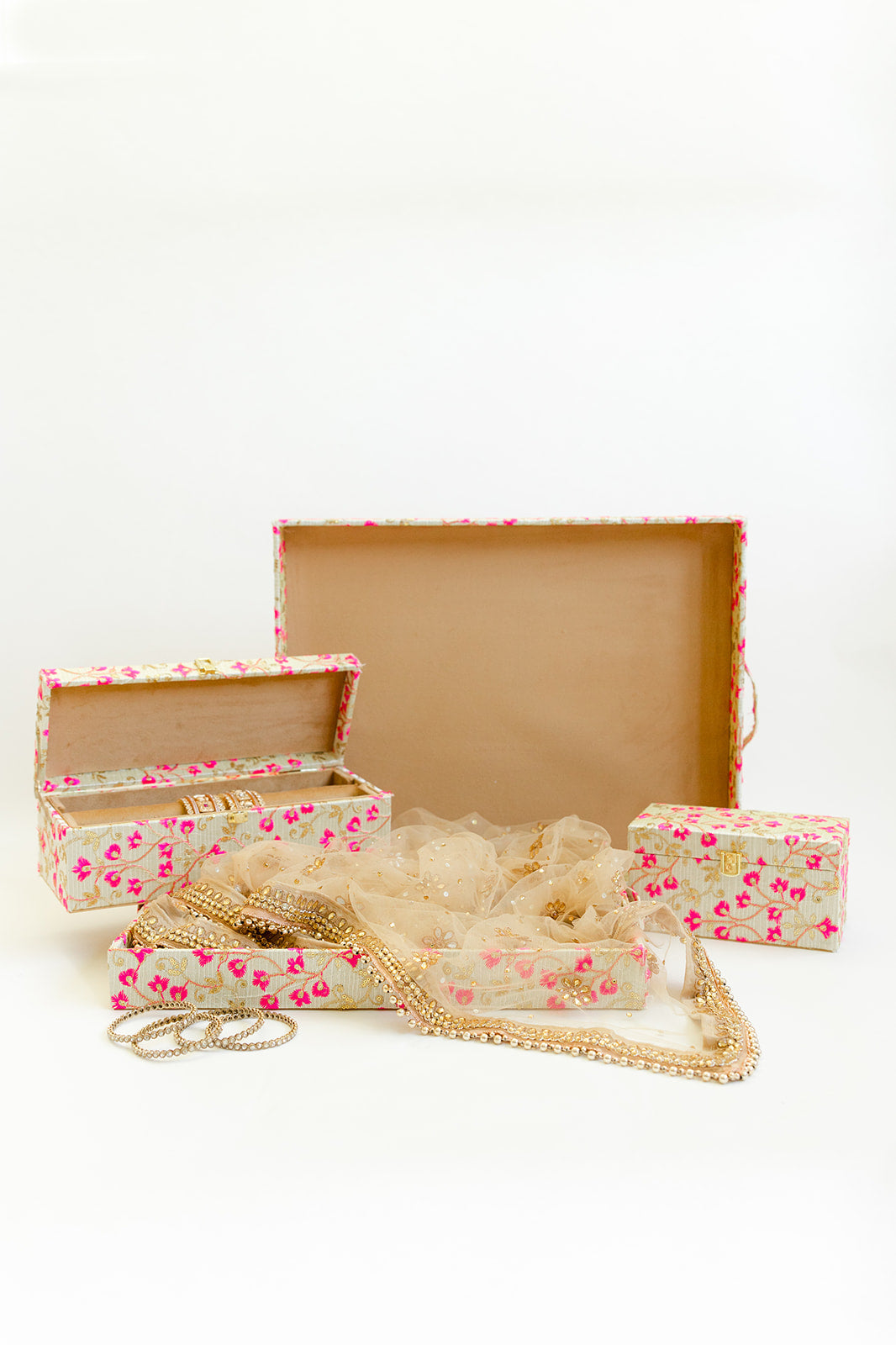 Brocade Bloom Pink Bridal Full Gift Set