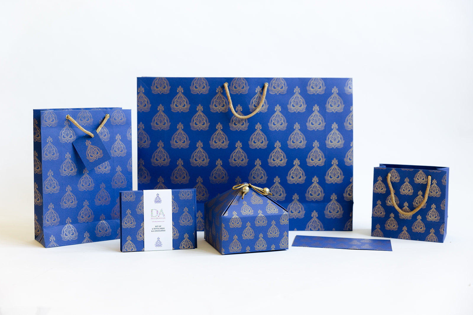 Mini Gift Bag Navy Mughal Leaf