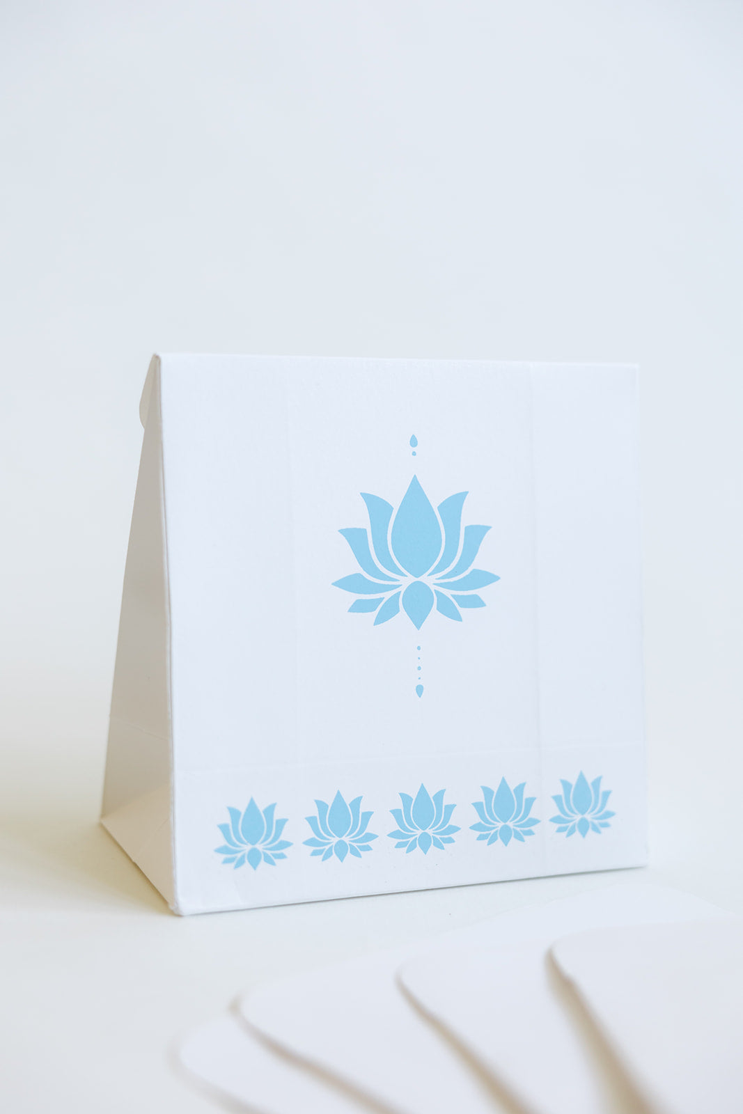 5 Baby Blue Lotus Money Gift Envelopes and 5 Lotus Small Envelope Gift Bag Bundle Set