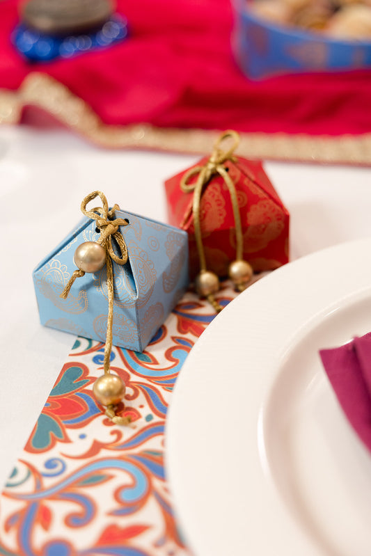 Mini Paisley Gift Boxes with Beaded Tea Light Holders