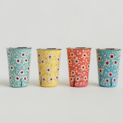 floral tumblers