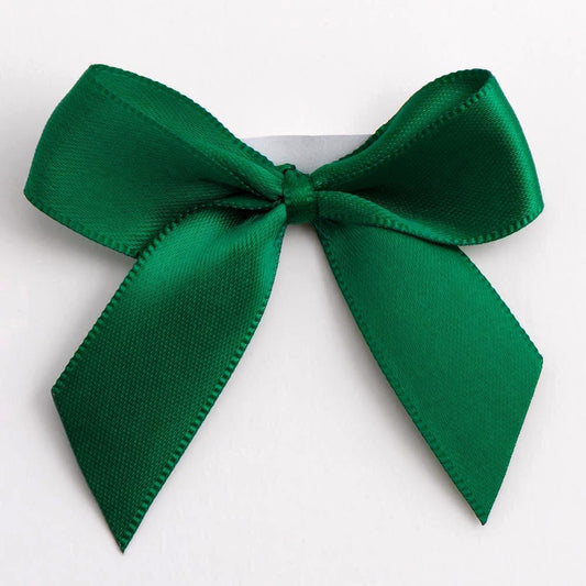 Dark Green Satin Bow Pack of 12